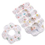 Ohequbao Baby Bib Saliva Towel, 8 Layer Can 360°Rotate Petal Absorption Bandana Bibs Burp Cloths for Drooling And Teething Large